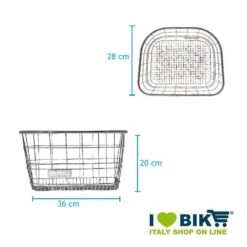 BRN Cesto Anteriore Metal Inox (misure Cm 36x28xh20) Vendita Accessori Bici -Shiknog Negozio cesto anteriore metal inox 1
