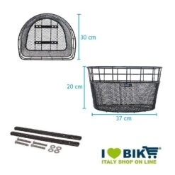 BRN Cesto Anteriore Riviera Nero Per Bicicletta Cestino Colorato In Ferro Ricambio Bici Shop On Line -Shiknog Negozio cesto anteriore riviera nero 1