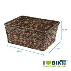 BRN Cesto Bici Rettangolare In Hyacinth Naturale, Cestino Bicicletta Intrecciato Shop On Line Accessori -Shiknog Negozio cesto bici rettangolare in hyacinth naturale 1