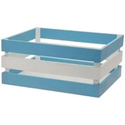 BRN Cesto In Legno Versilia Azzurro Bianco (cm. 43x33xh19) Vendita Accessori Online -Shiknog Negozio cesto in legno versilia azzurro bianco 2