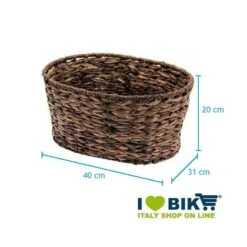 BRN Cesto Bici Ovale In Hyacinth Naturale, Cestino Bicicletta Intrecciato Shop On Line Accessori -Shiknog Negozio cesto ovale in hyacinth naturale 1