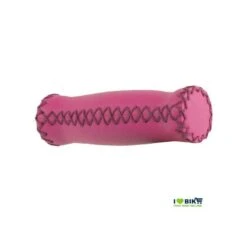 Coppia Manopole In Pelle Con Impunture Vintage, Colore Rosa , Lunghezza 127 Mm Con Forma Ergonomica