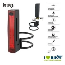 KNOG Fanale PLUS Posteriore 20 Lumen, Nero