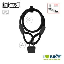 Lucchetto Cavo 120cmx8mmx10mm OnGuard Neon Bull, Nero
