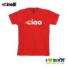 Maglietta Cinelli Ciao, Maniche Corte, In Cotone, Rossa -Shiknog Negozio maglietta cinelli ciao maniche corte in cotone rossa