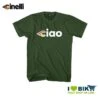 Maglietta Cinelli Ciao, Maniche Corte, In Cotone, Verde Giaguaro -Shiknog Negozio maglietta cinelli ciao maniche corte in cotone verde giaguaro