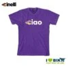 Maglietta Cinelli Ciao, Maniche Corte, In Cotone, Viola -Shiknog Negozio maglietta cinelli ciao maniche corte in cotone viola bike shop