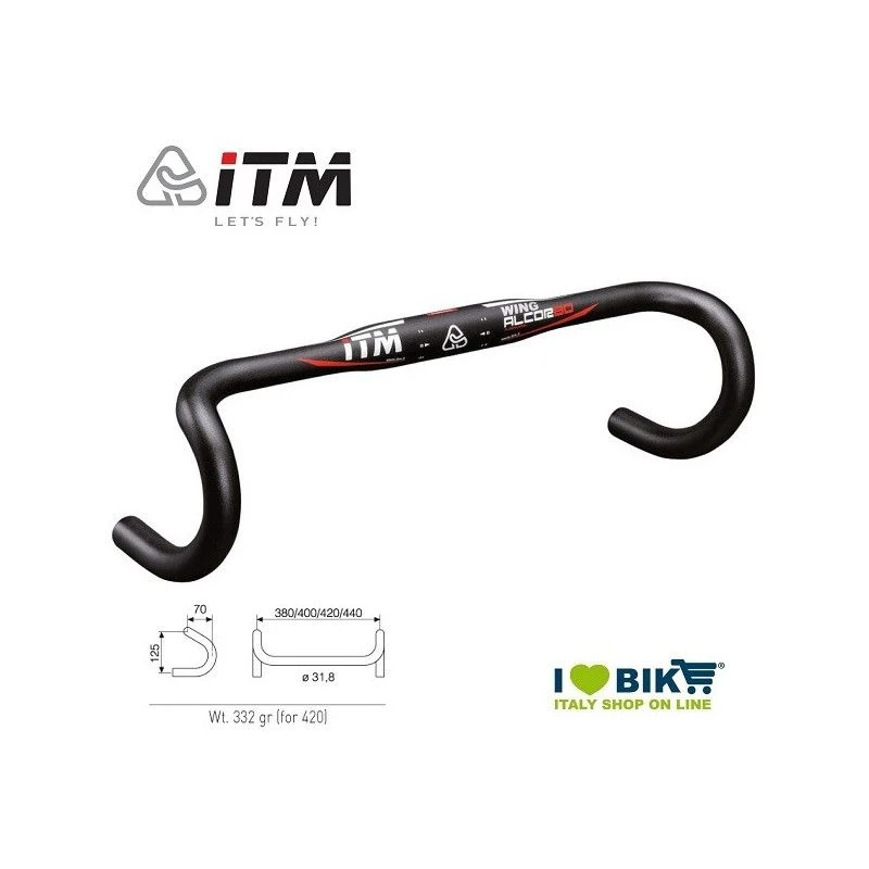 Manubrio Corsa ITM Alcor 80 Wing 420 Mm Bike Shop 3 Manubrio Corsa ITM Alcor 80 Wing 420 Mm Bike Shop