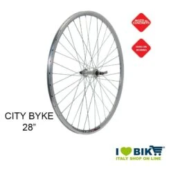 Ruota 28 City-Bike V-24 Posteriore Silver A Filetto 7/8 V 36 Fori Silver Tornito Vendita On Line Ricambi Accessori Per Bici Ruot