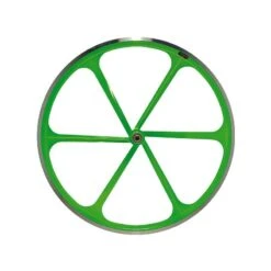 Ruota Anteriore Fixed A 6 Razze In Alluminio Fluo Verde Fixed Bike Shop