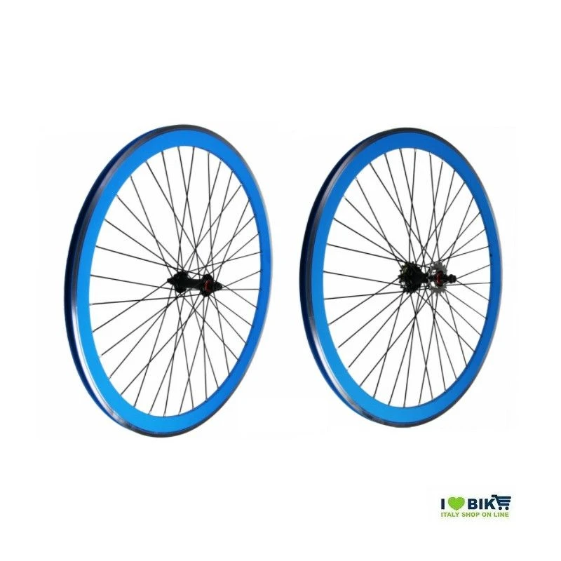 Ruote Fixed 28 36 Raggi Mozzi Su Sfere Colore Blu 4 Ruote Fixed 28 36 Raggi Mozzi Su Sfere Colore Blu - immagine 2