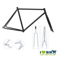 Telaio In Acciaio Fixed 50 Con Congiunzioni Nero Opaco